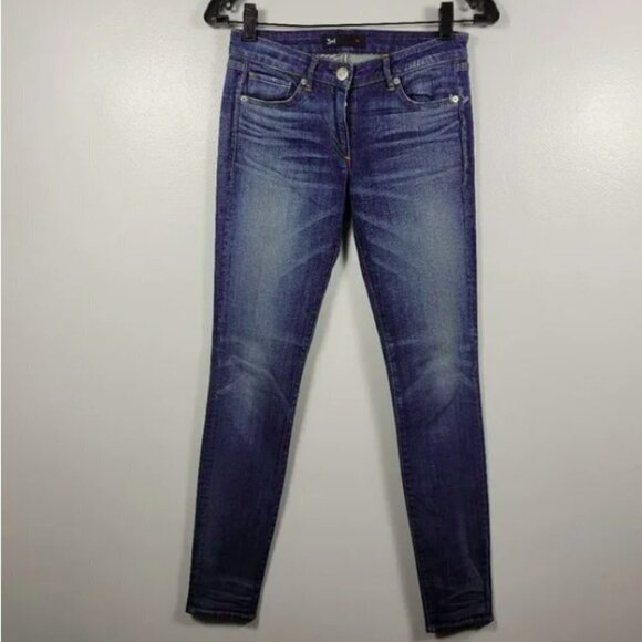 3x1 Women Blue Low Rise Skinny Denim Jeans Size 24 - Picture 1 of 10